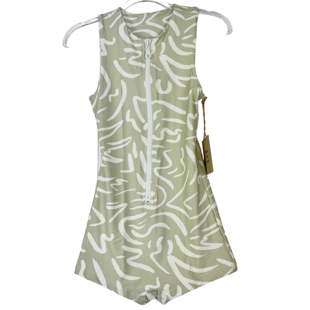 STONE FOX SWIM RAFA ALOE LINES ONE PIECE SMALL NWT